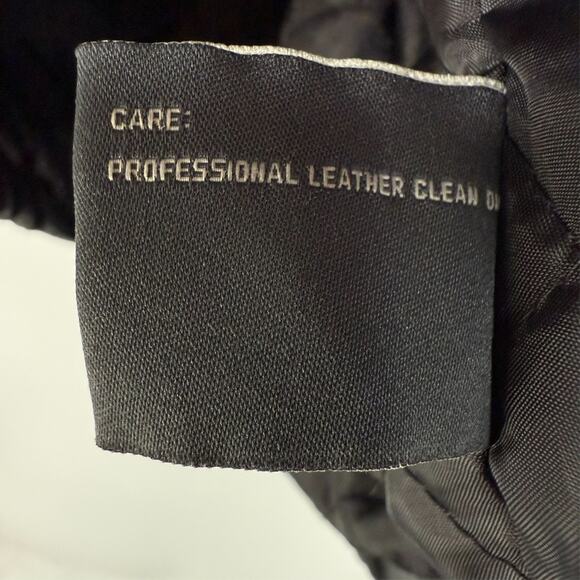 Perry Ellis Portfolio Mens Jacket XL Black Genuine Lambskin Leather Full Zip - Picture 8 of 9